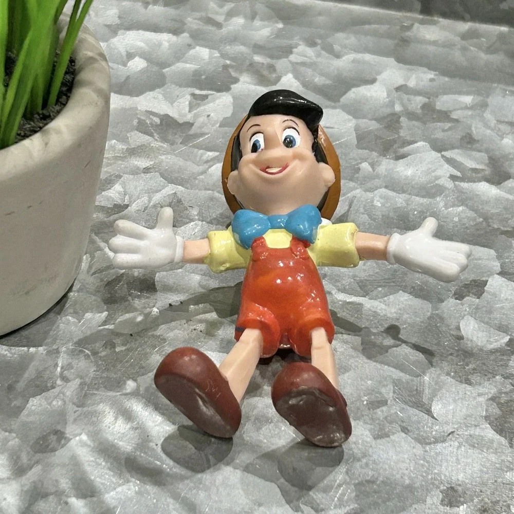 Vintage Disney Pinocchio Rubber Bend Em‎ Toy Figurine 4